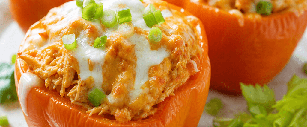 Buffalo Chicken Stuffed Peppers