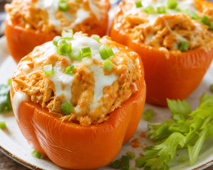 Buffalo Chicken Stuffed Peppers