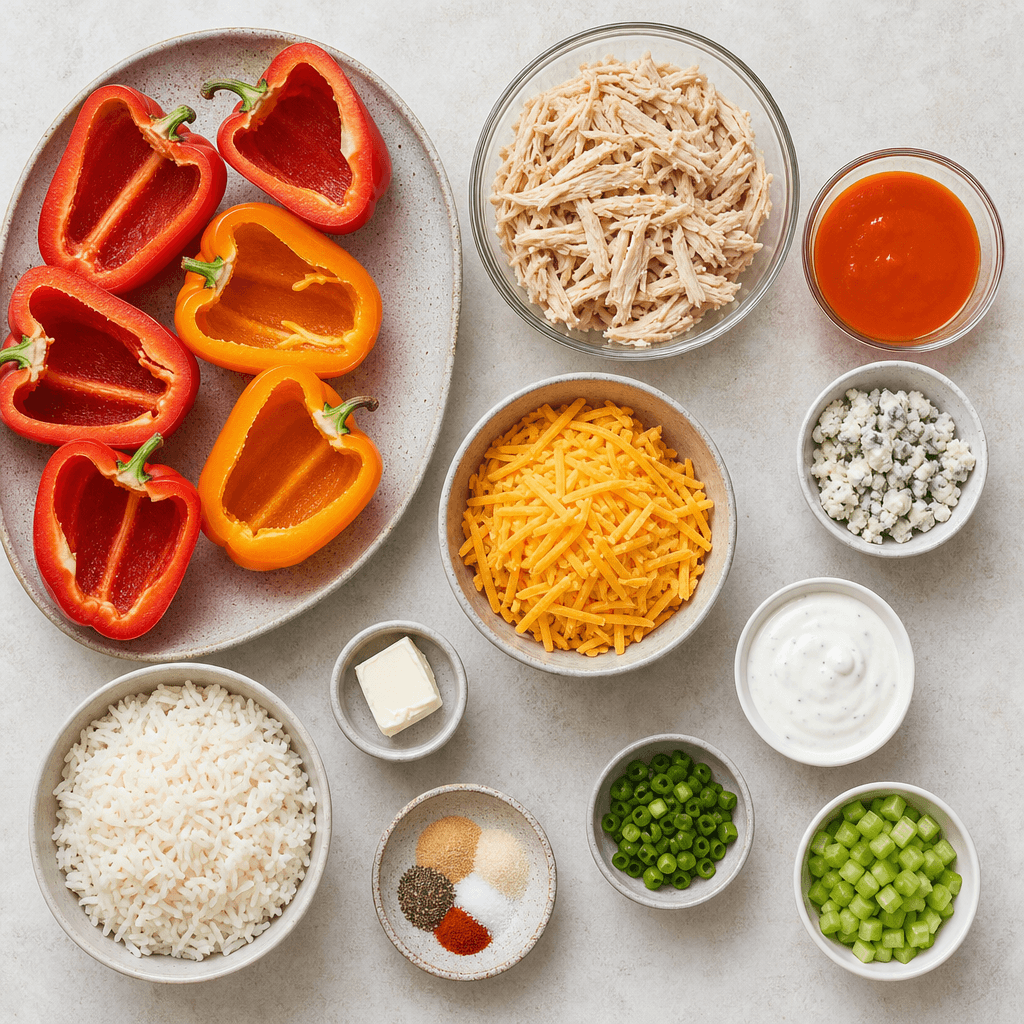 Buffalo Chicken Stuffed Peppers ingredients