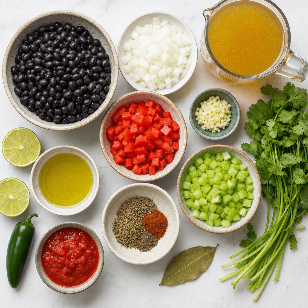 Cozy Instant Pot Black Bean Soup Recipe ingredients