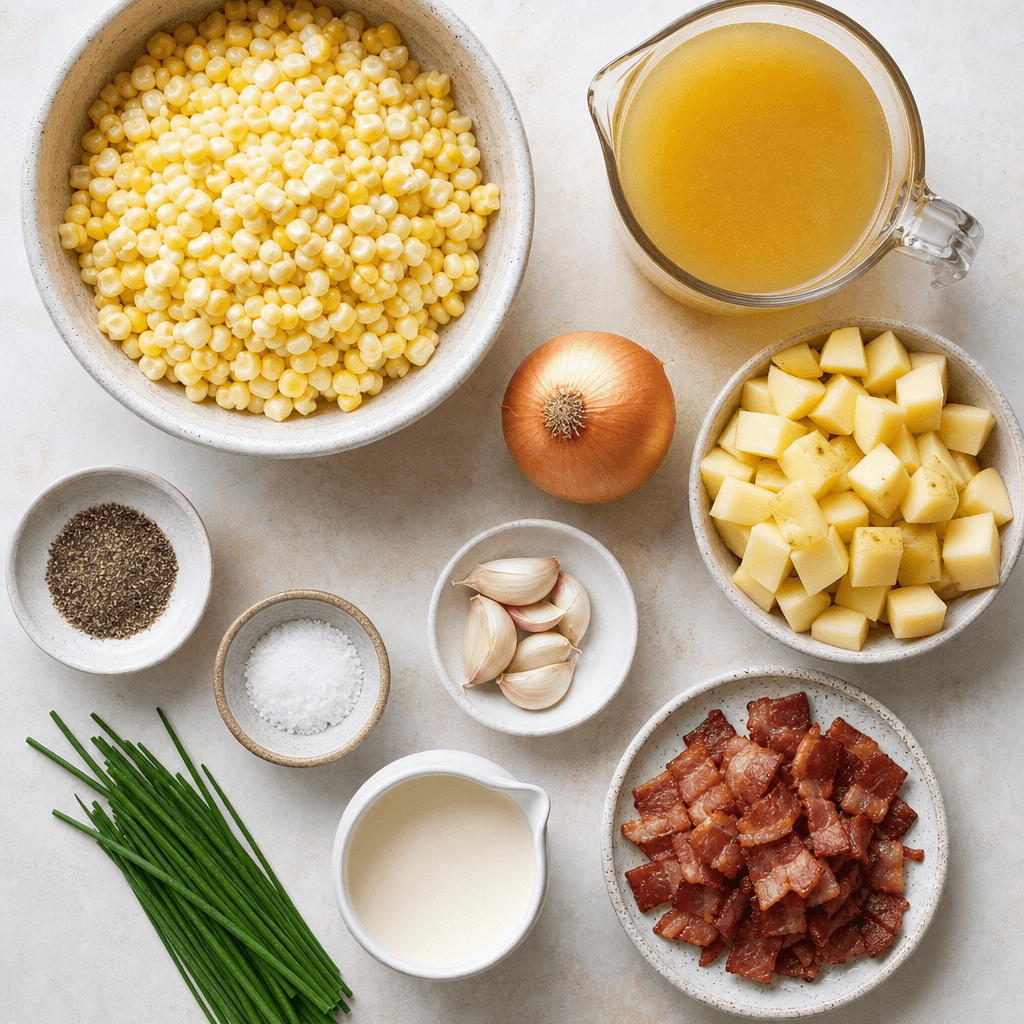 Cozy Instant Pot Corn Chowder ingredients