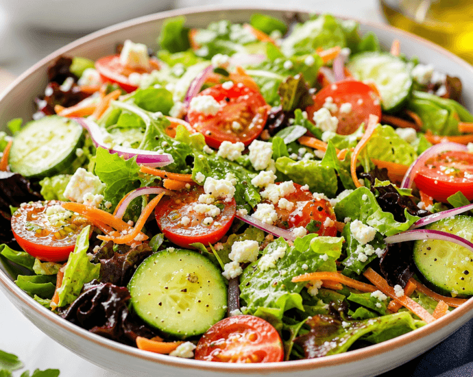 Fresh Garden Salad with Light Lemon Vinaigrette