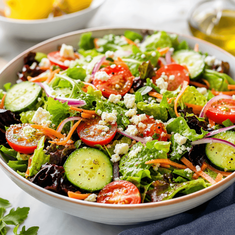Fresh Garden Salad with Light Lemon Vinaigrette