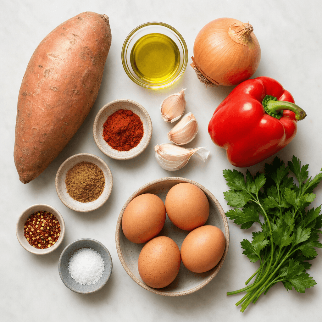 Sweet Potato Hash with Eggs Ready in 30 Minutes ingredients