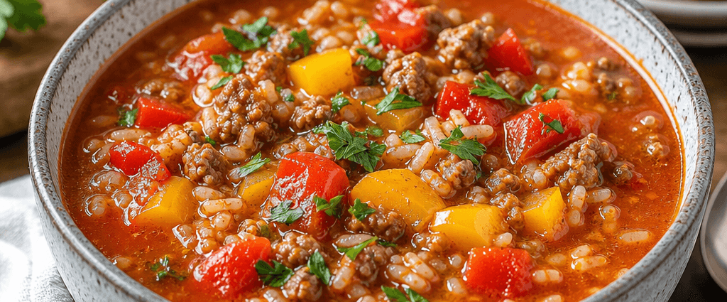 Cozy Instant Pot Stuffed Pepper Soup Recipe