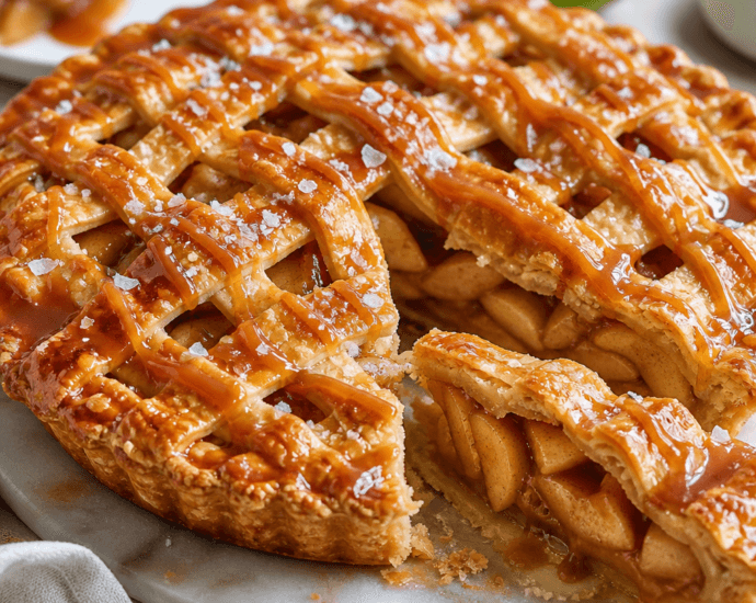 Salted Caramel Apple Pie Perfect for Fall