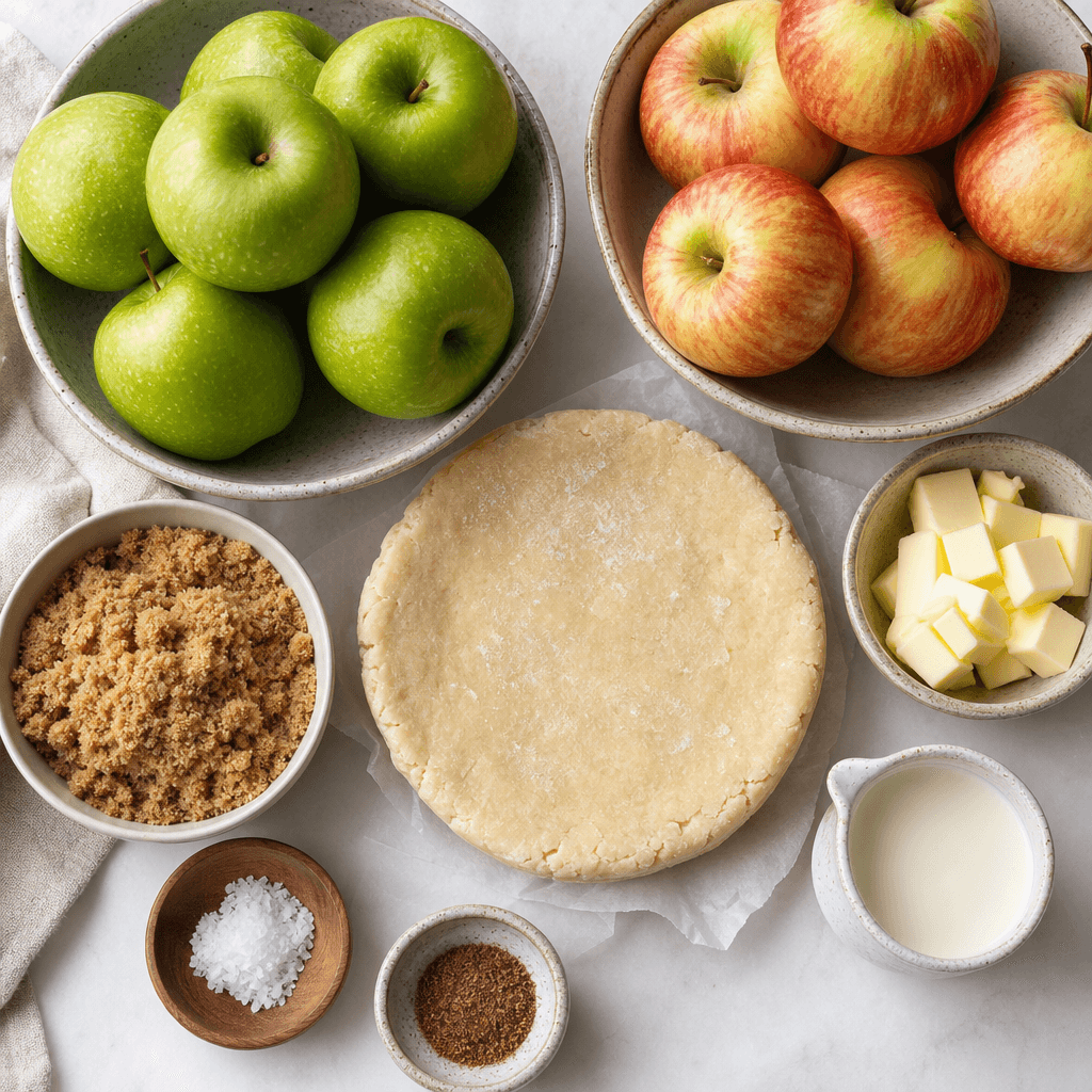 Salted Caramel Apple Pie Perfect for Fall ingredients