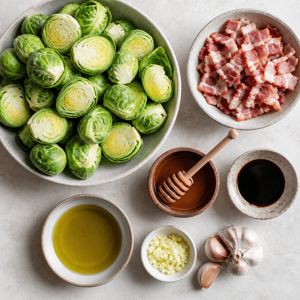 Brussels Sprouts with Bacon and Honey Glaze ingredients
