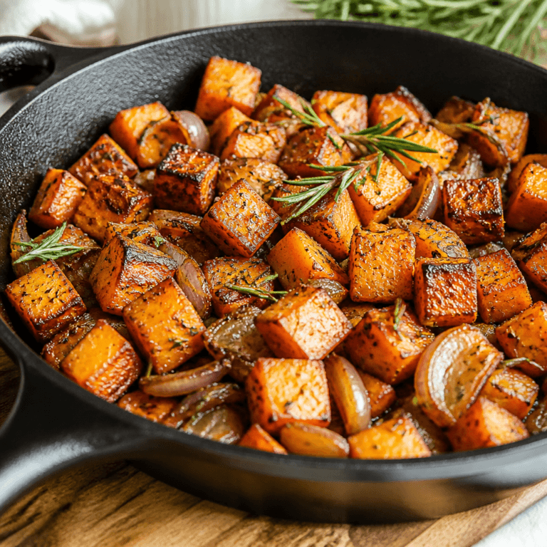 Sweet Potato Hash with Caramelized Onions and Rosemary