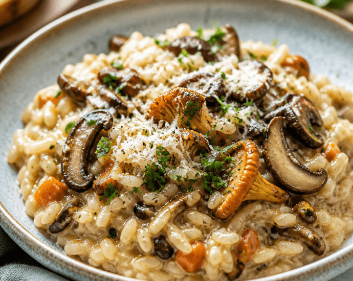 Creamy Roasted Vegetable and Wild Mushroom Risotto
