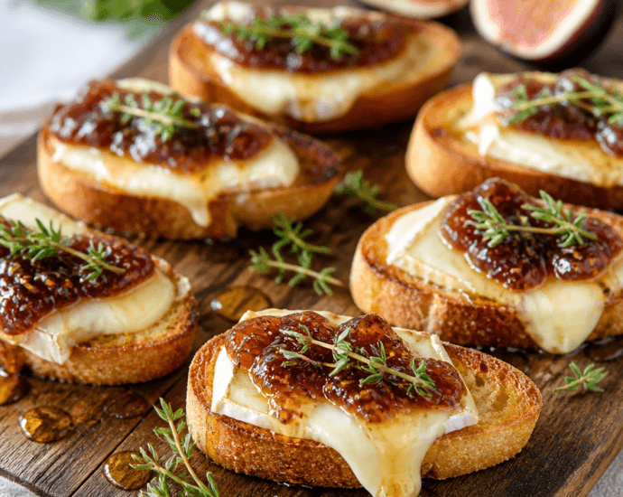 Baked Brie with Fig Jam Crostini
