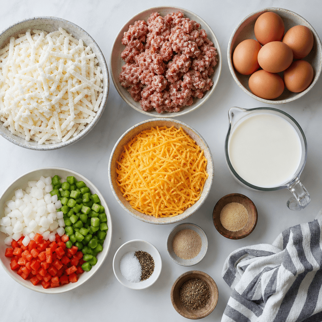 Slow Cooker Breakfast Casserole ingredients