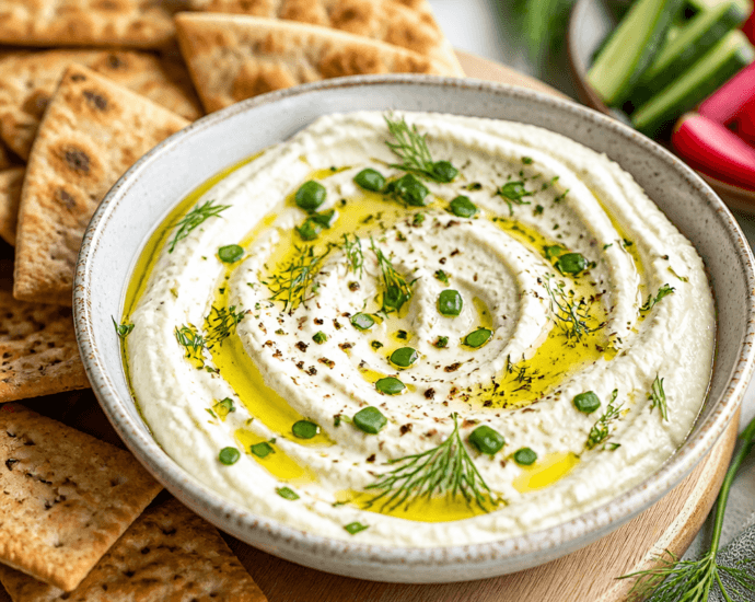 Roasted Garlic and Herb Whipped Feta Dip