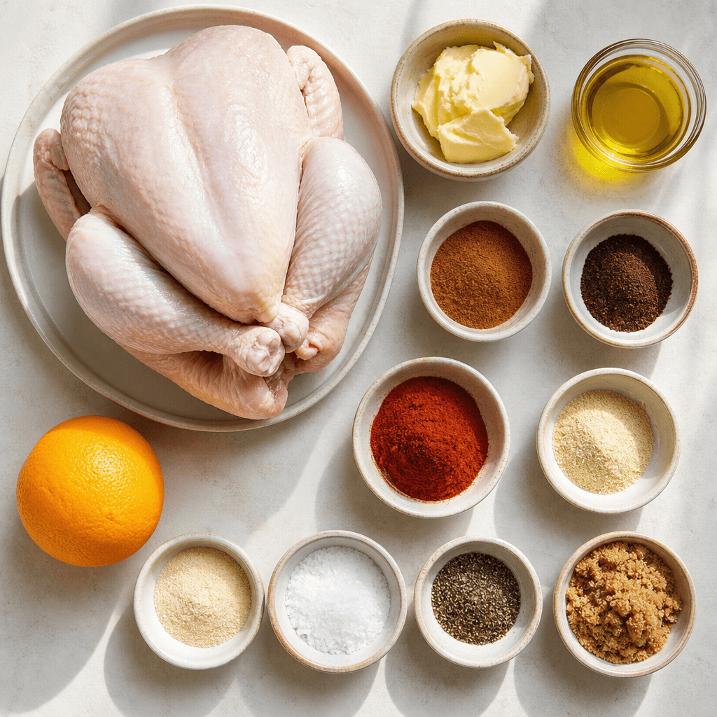 Cinnamon and Clove Spiced Roast Chicken ingredients
