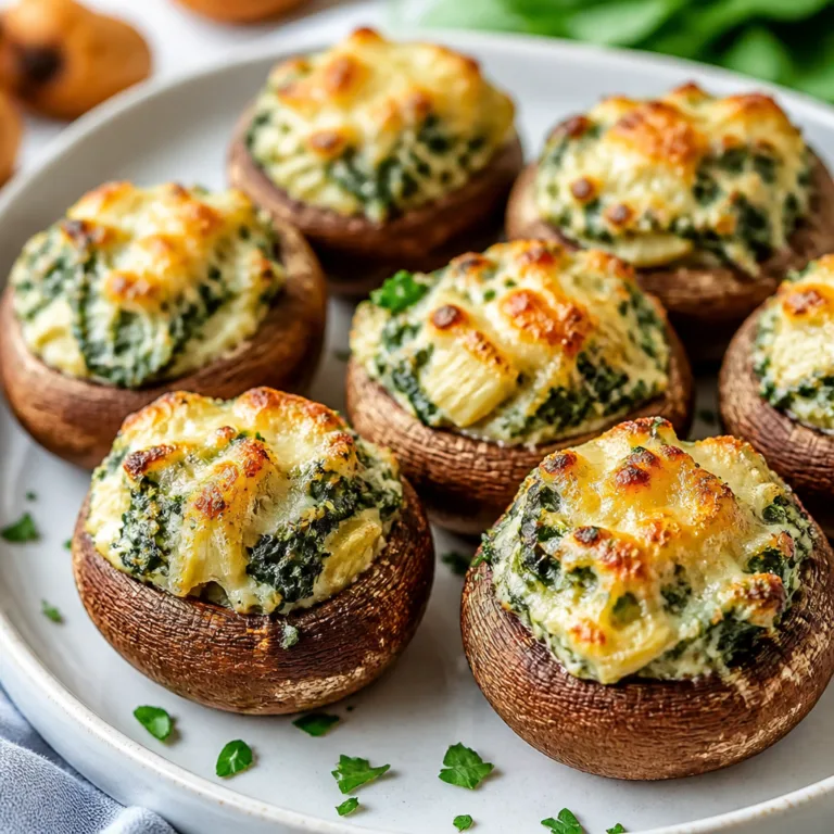 Spinach and Artichoke Stuffed Mushrooms
