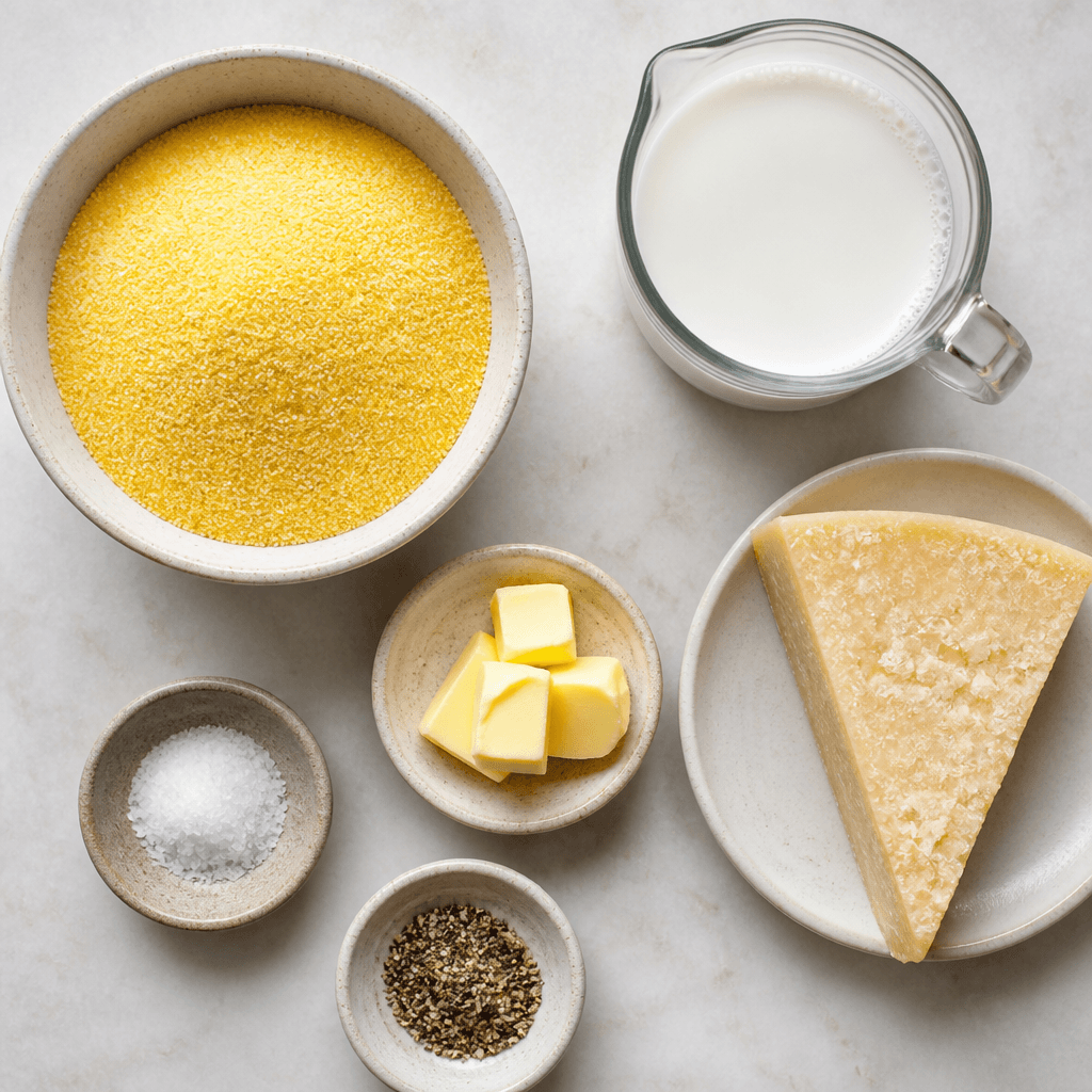 Creamy Parmesan Polenta ingredients