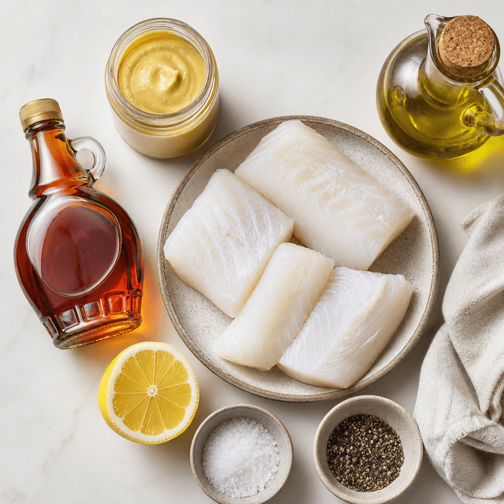 Maple Dijon Baked Cod ingredients