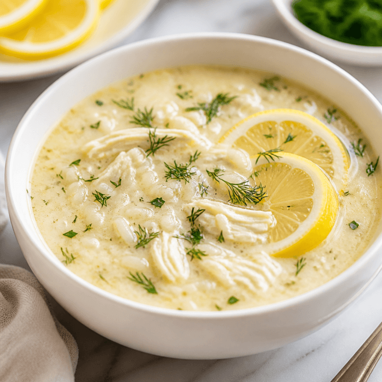 Greek Avgolemono Soup Recipe (Creamy Lemon Chicken)