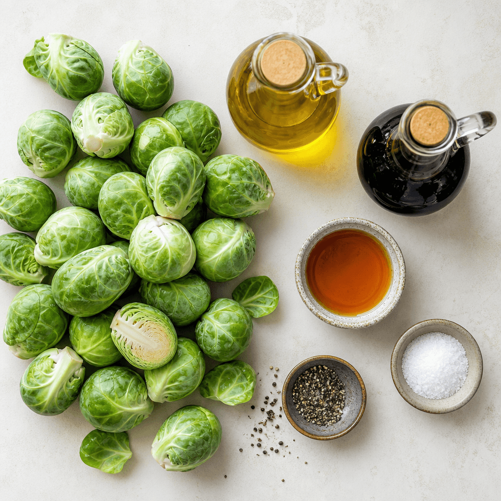 Roasted Brussels Sprouts with Sweet Balsamic Glaze ingredients