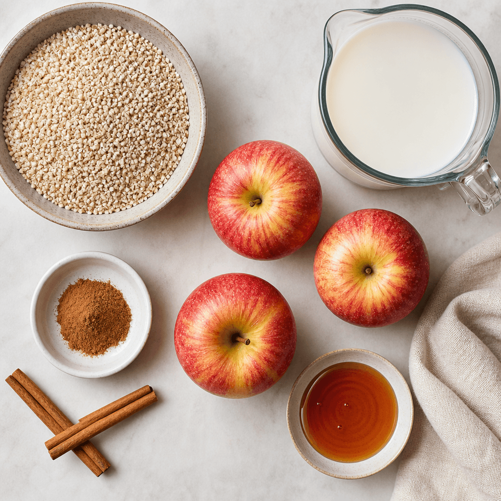 Cozy Instant Pot Apple Cinnamon Oatmeal Recipe ingredients