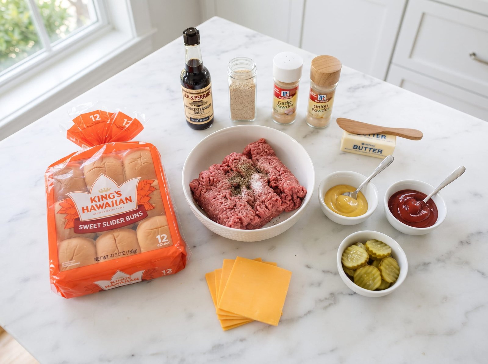 Cheeseburger Sliders: The Perfect Party-Sized Burgers Everyone Will Devour ingredients