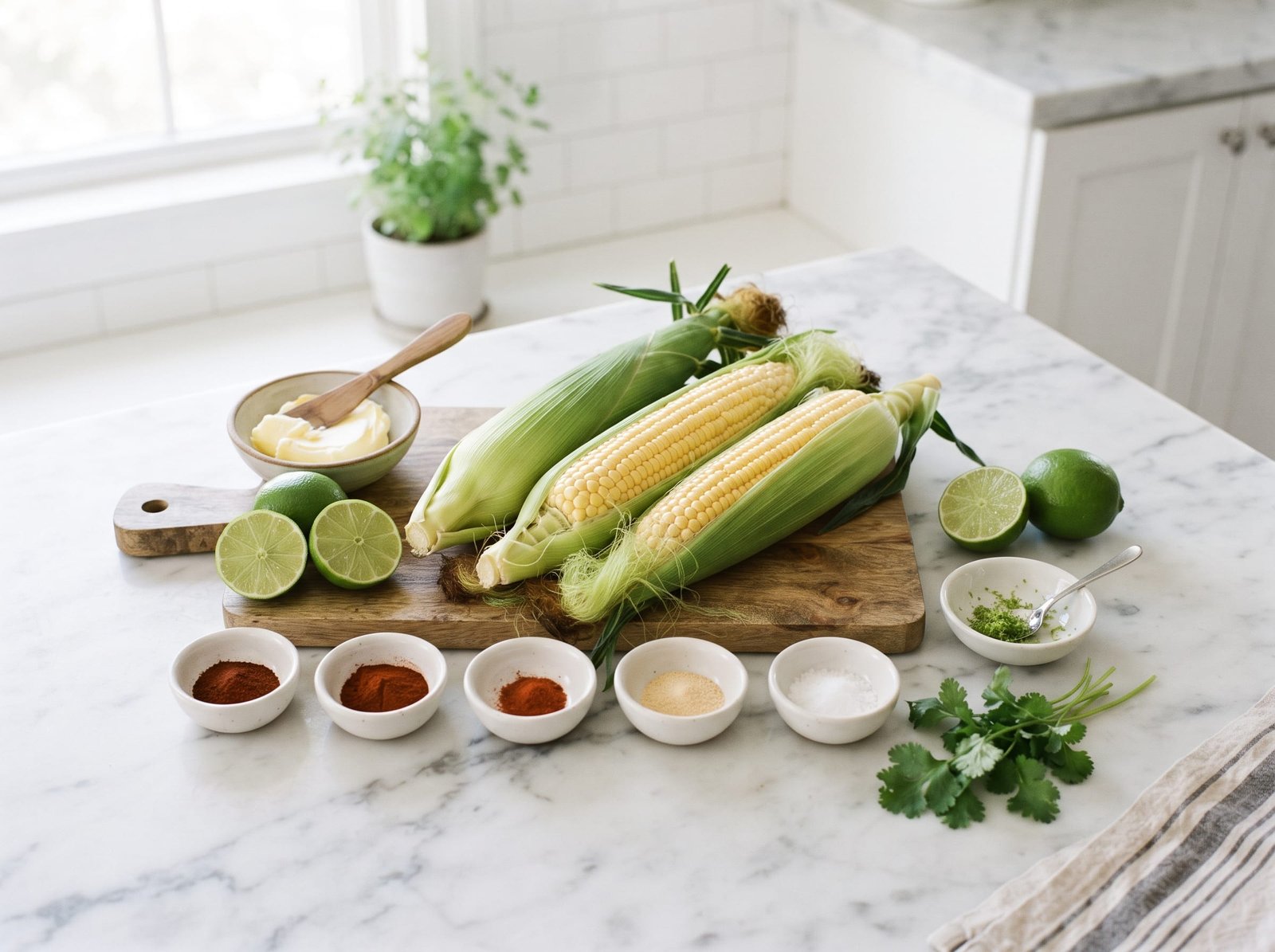 Grilled Corn on the Cob with Chili-Lime Butter ingredients