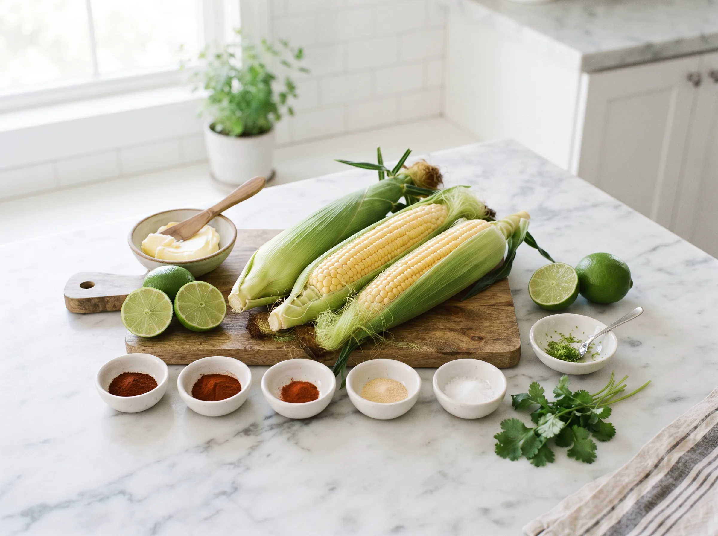 Grilled Corn on the Cob with Chili-Lime Butter ingredients