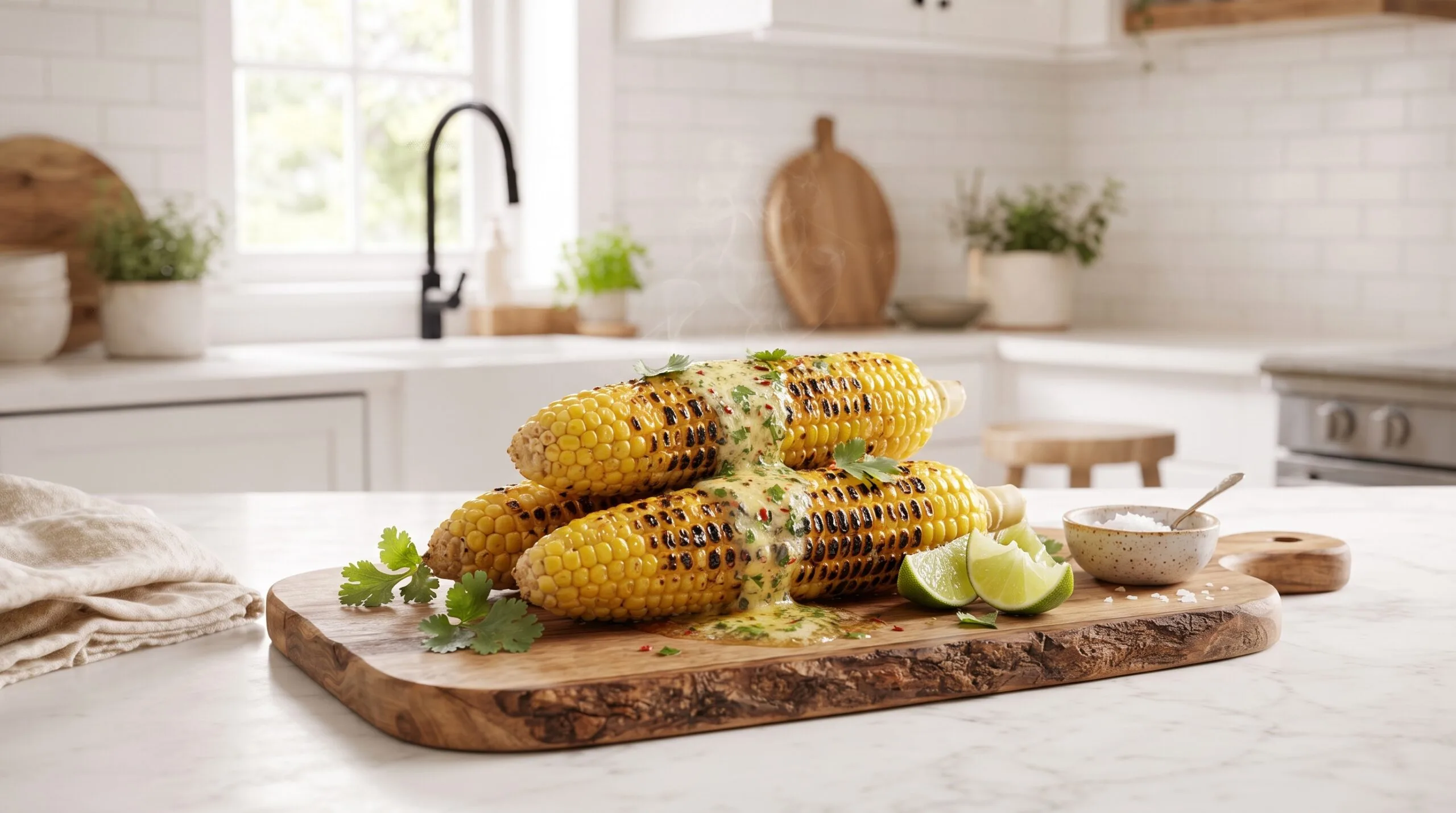 Grilled Corn on the Cob with Chili-Lime Butter