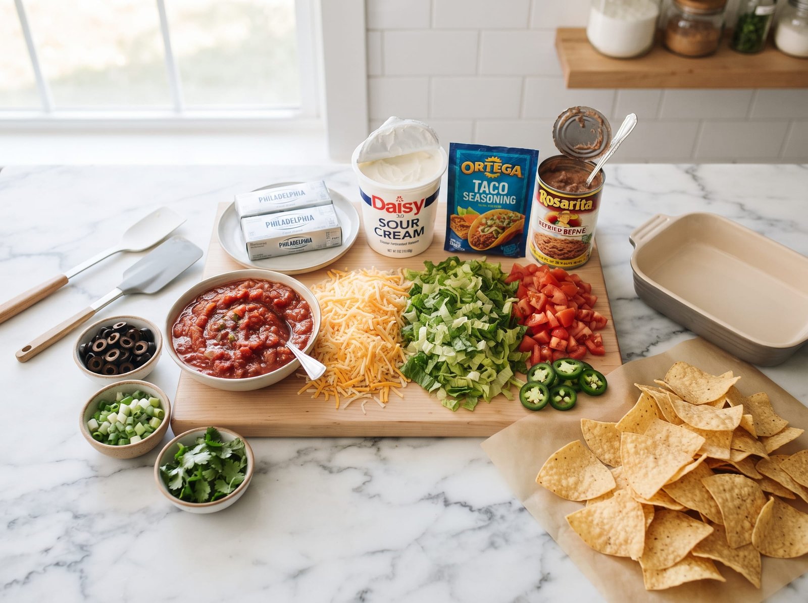 Layered Taco Dip: The Ultimate Party Appetizer Everyone Loves ingredients