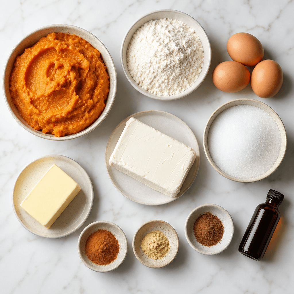 Ultimate Pumpkin Roll with Creamy Dreamy Cream Cheese Filling ingredients