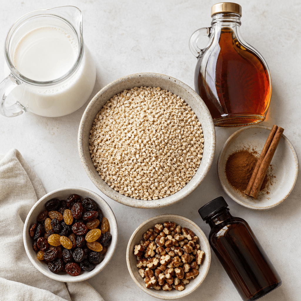 Slow Cooker Overnight Oatmeal for Busy Mornings ingredients