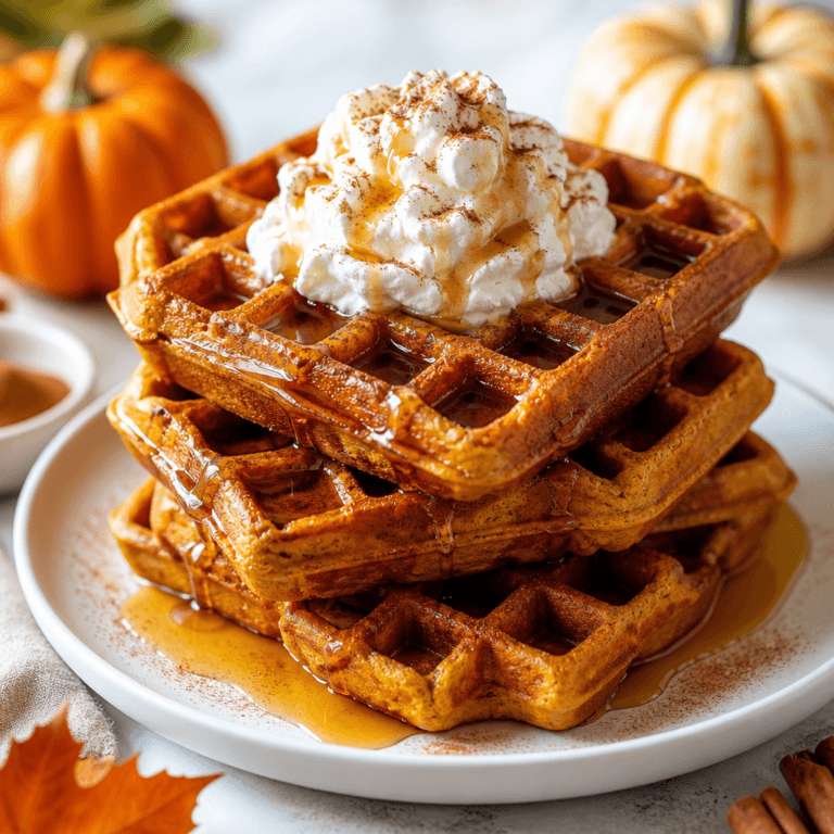 Cozy Fall Morning Pumpkin Spice Waffles