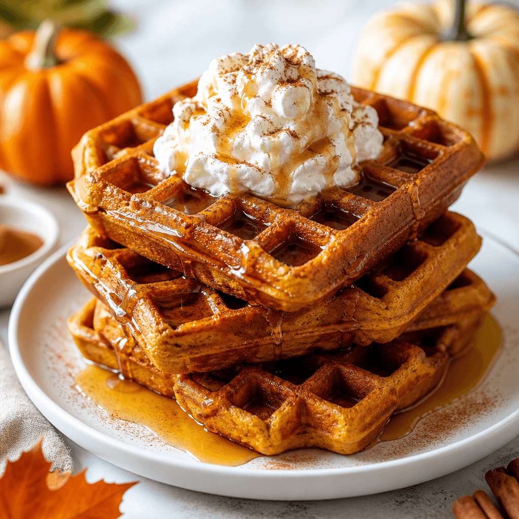 Cozy Fall Morning Pumpkin Spice Waffles