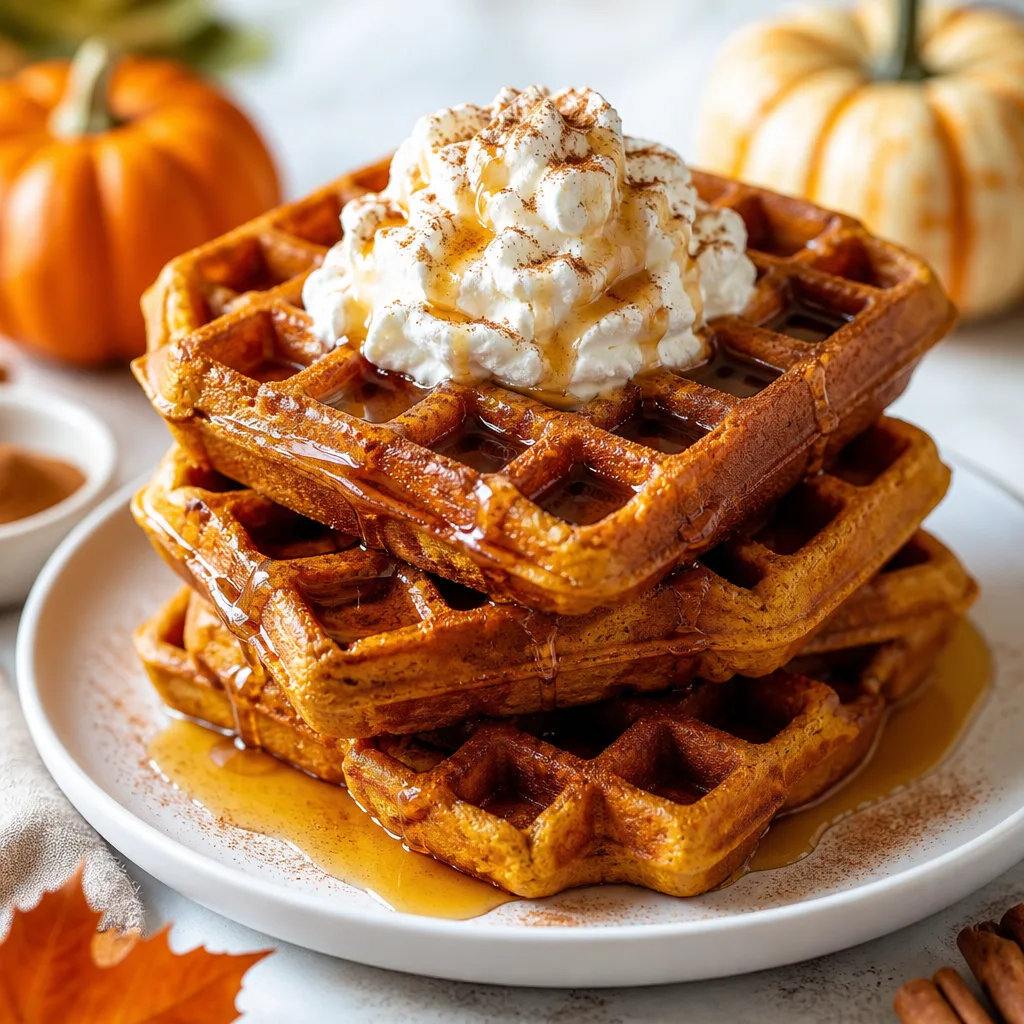 Cozy Fall Morning Pumpkin Spice Waffles
