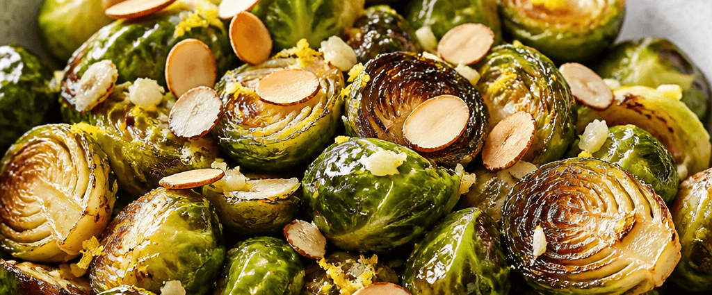 Oven-Roasted Brussels Sprouts with Garlic and Almonds