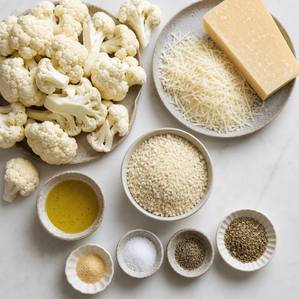 Savory Parmesan Roasted Cauliflower ingredients