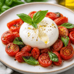 Burrata with Roasted Tomatoes and Fresh Basil