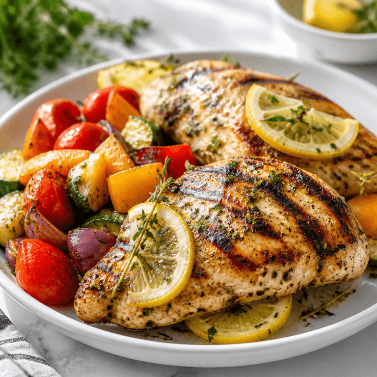 Grilled Lemon Herb Chicken with Roasted Vegetables