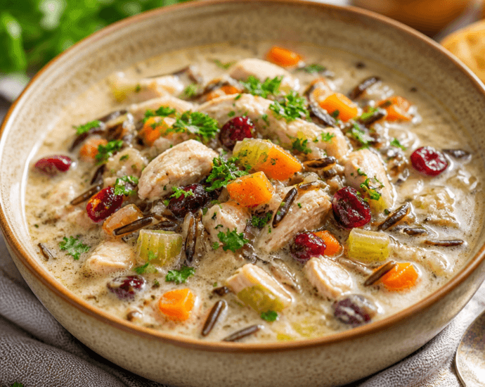 Cozy Holiday Chicken and Wild Rice Soup Recipe