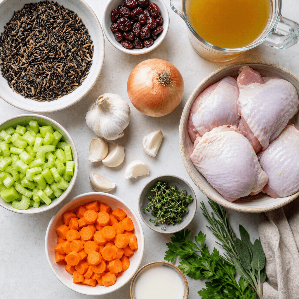 Chicken and Wild Rice Soup: Cozy Holiday Comfort in a Bowl ingredients