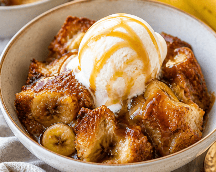 Cozy Crockpot Banana Bread Pudding Recipe