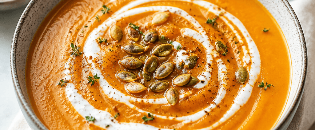 Creamy Spiced Sweet Potato Soup with Coconut Swirl Recipe