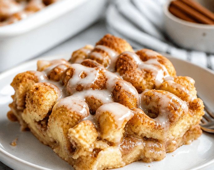 Cozy Crockpot Cinnamon Roll Casserole Recipe