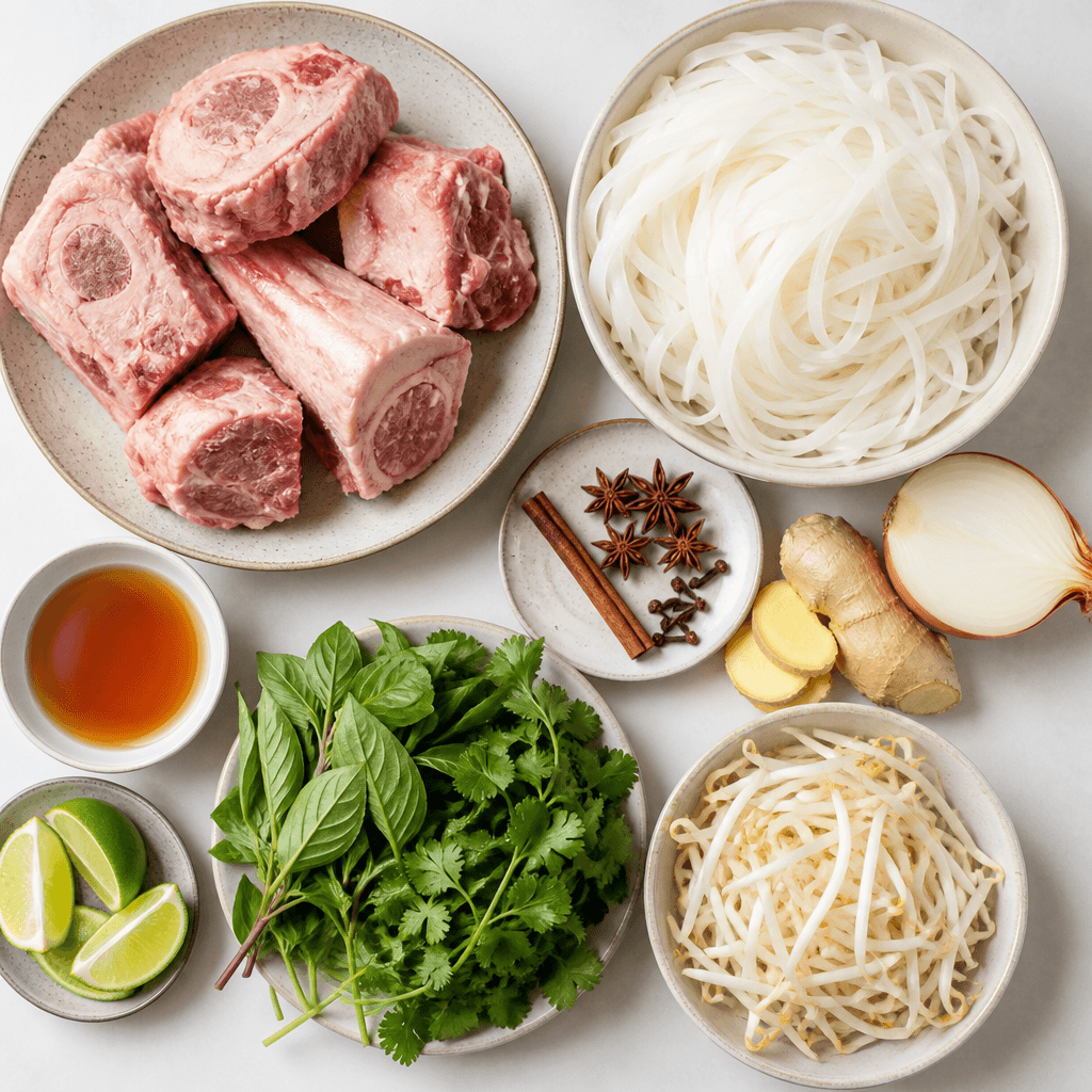 Authentic Vietnamese Pho Recipe Made Simple ingredients