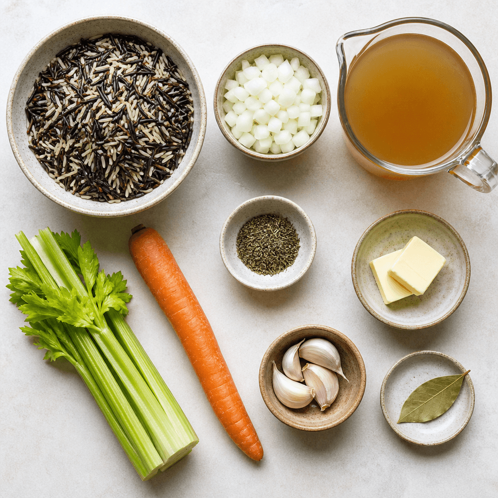 Instant Pot Wild Rice Pilaf ingredients