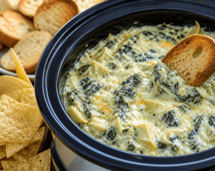 Creamy Crockpot Spinach and Artichoke Dip Recipe