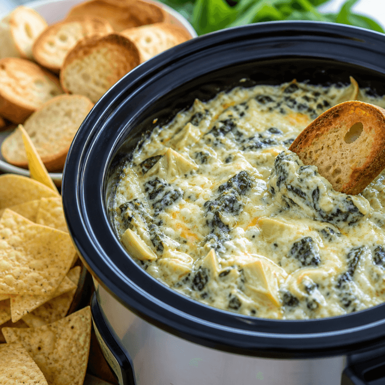 Creamy Crockpot Spinach and Artichoke Dip Recipe