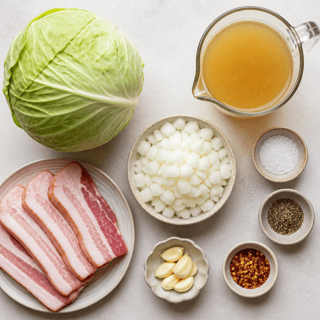 Instant Pot Cabbage with Bacon Recipe ingredients