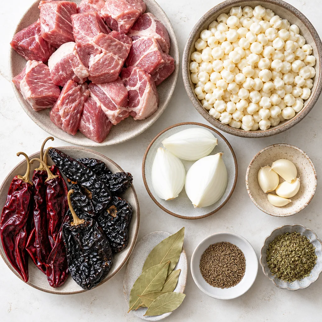 Authentic Homemade Pozole Recipe ingredients