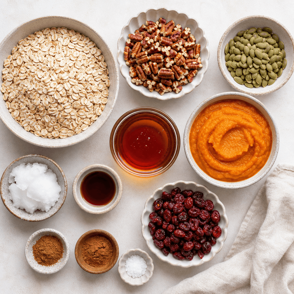 Pumpkin Spice Granola ingredients